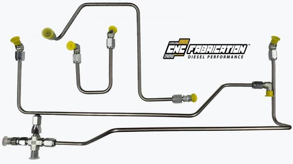 CNC Fabrication '99-03 7.3L 4-Line Feed Fuel Line Kit- Retain Factory Fuel Bowl